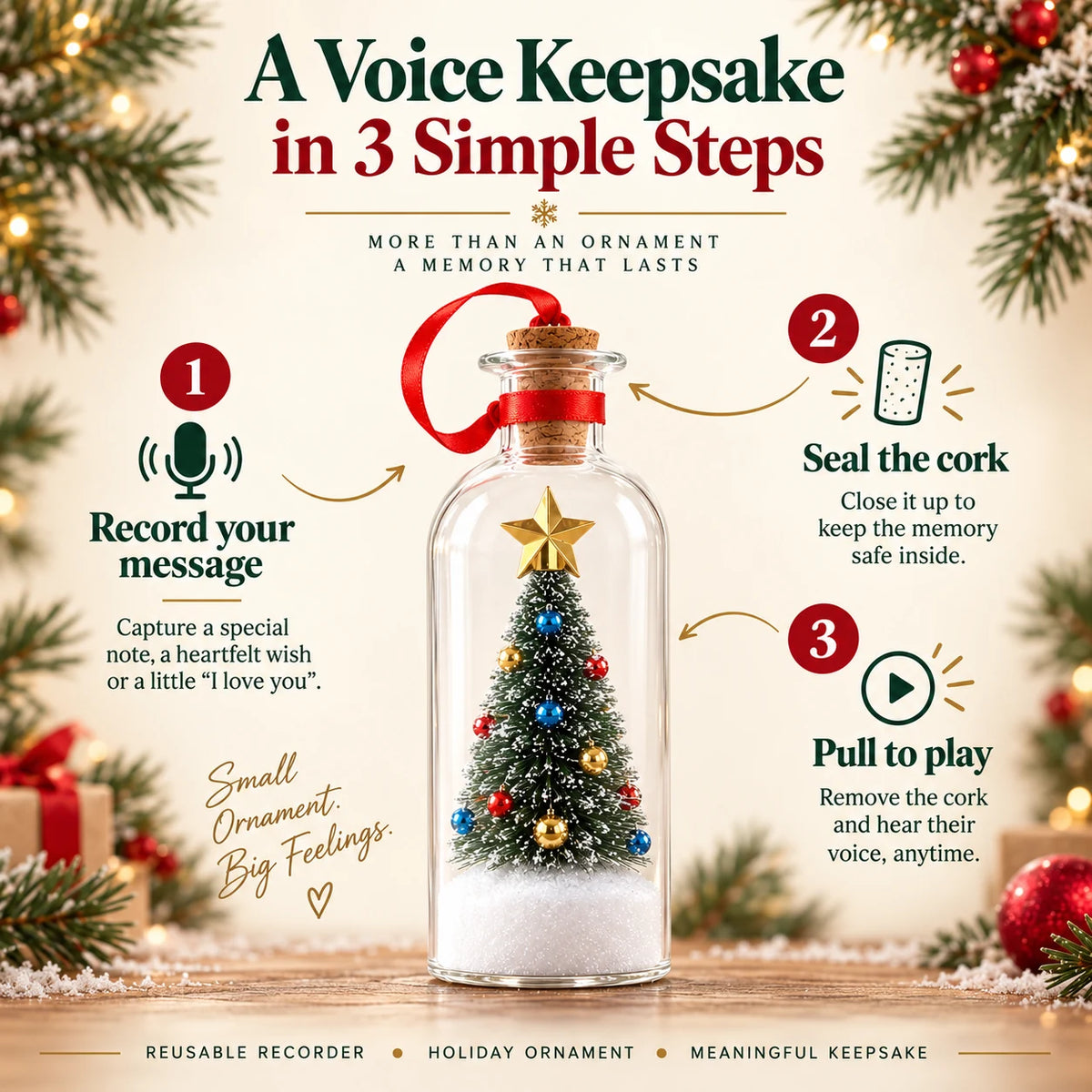 Christmas Tree & Snowman in a Bottle – Mini Holiday Keepsake Ornament