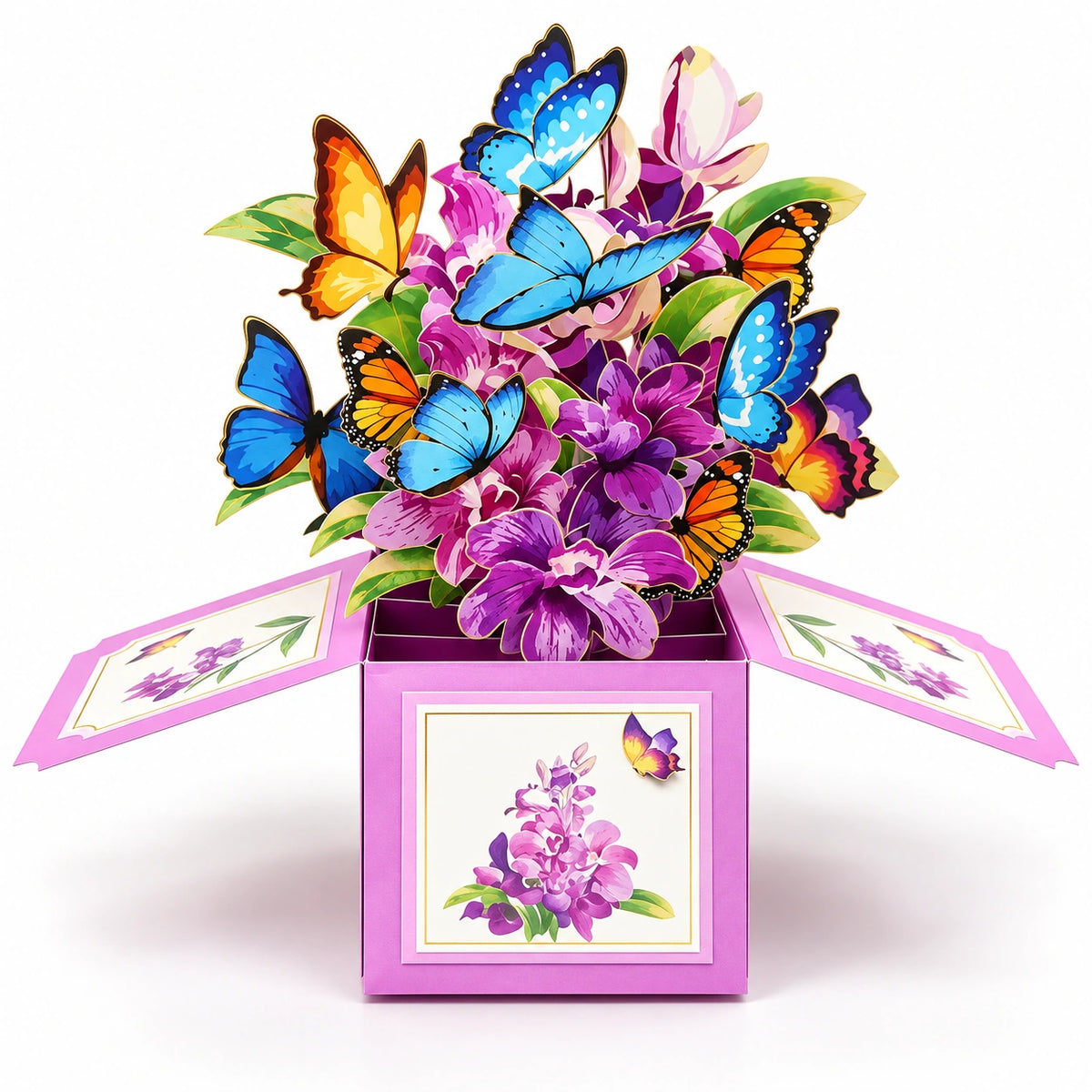 3D Pop-Up Butterfly Flower Greeting Card – Blooming Bouquet Surprise Gift