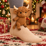D Knit Character Socks – Cute Plush Animal & Christmas Cozy Socks