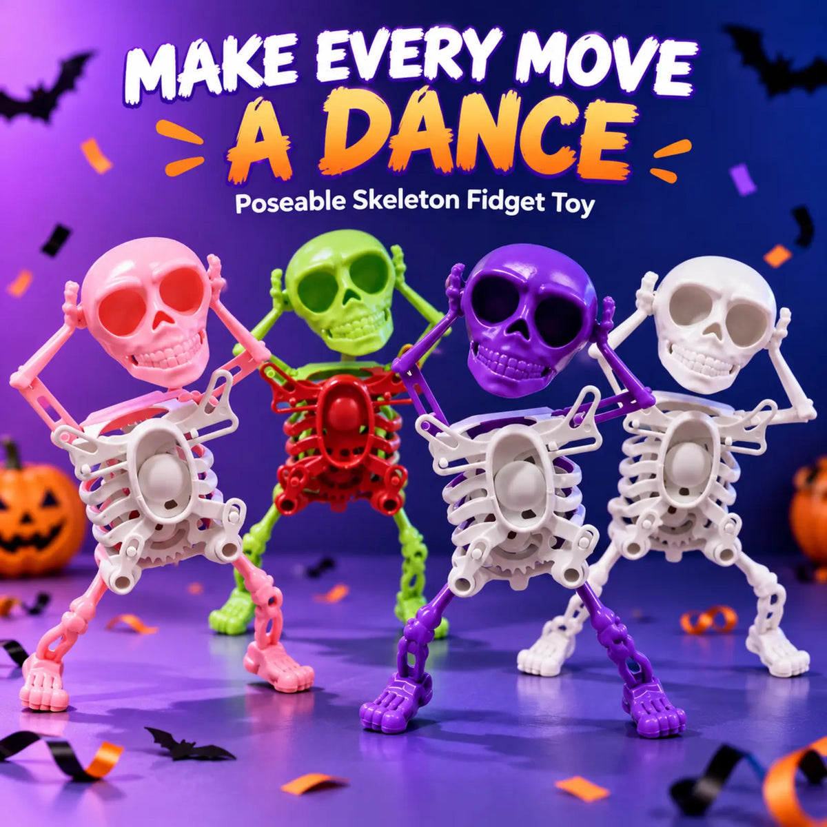 Dancing Skull Wind-Up Toy – Light-Up Halloween Skeleton