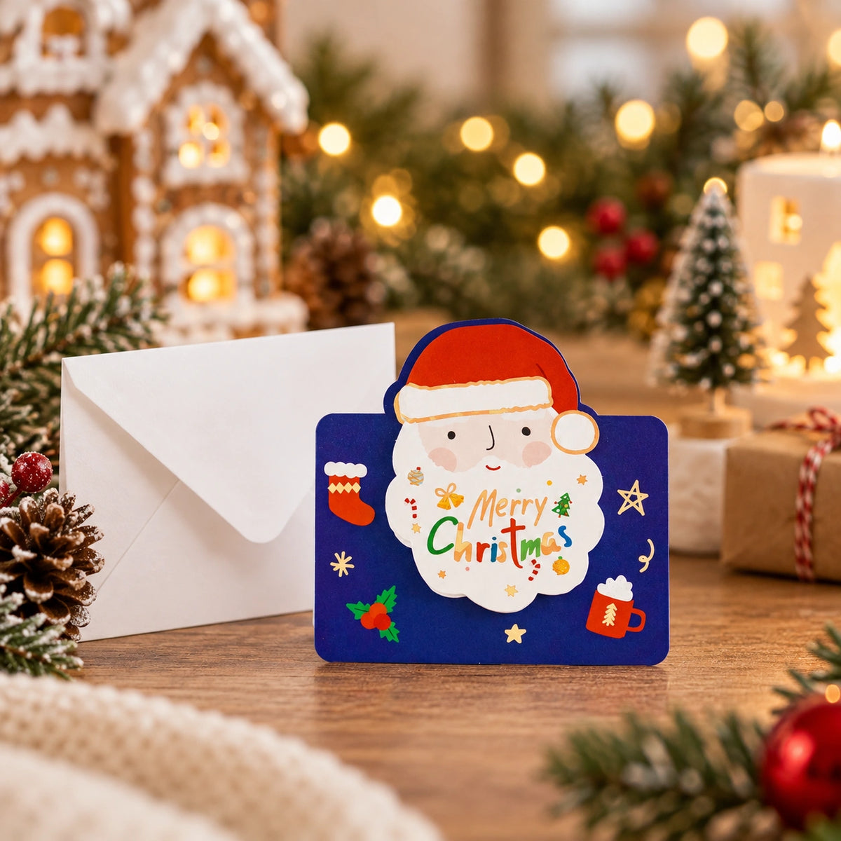 3D Foil Christmas Greeting Cards – Cute Holiday Cards with Festive Designs