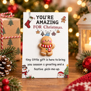 Christmas 3D Resin Greeting Card – Cute Holiday Pocket Gift Card with Festive Charms