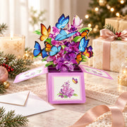 3D Pop-Up Butterfly Flower Greeting Card – Blooming Bouquet Surprise Gift