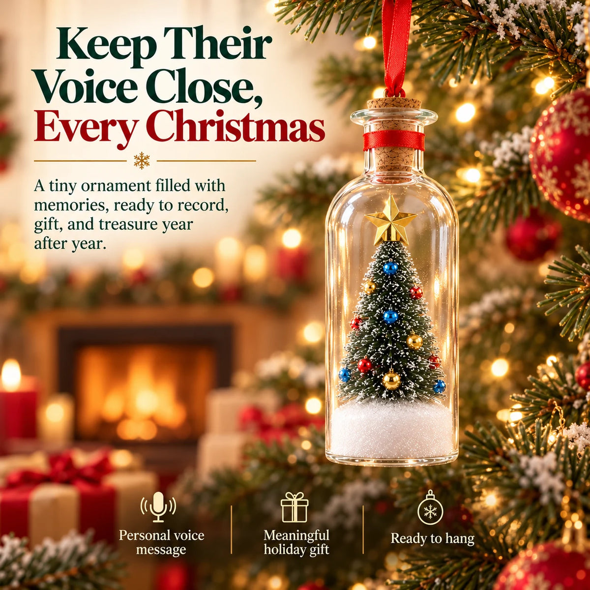 Christmas Tree & Snowman in a Bottle – Mini Holiday Keepsake Ornament