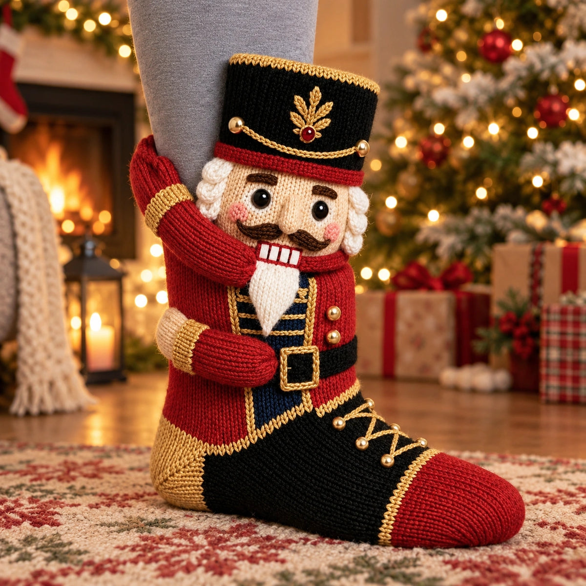 D Knit Character Socks – Cute Plush Animal & Christmas Cozy Socks