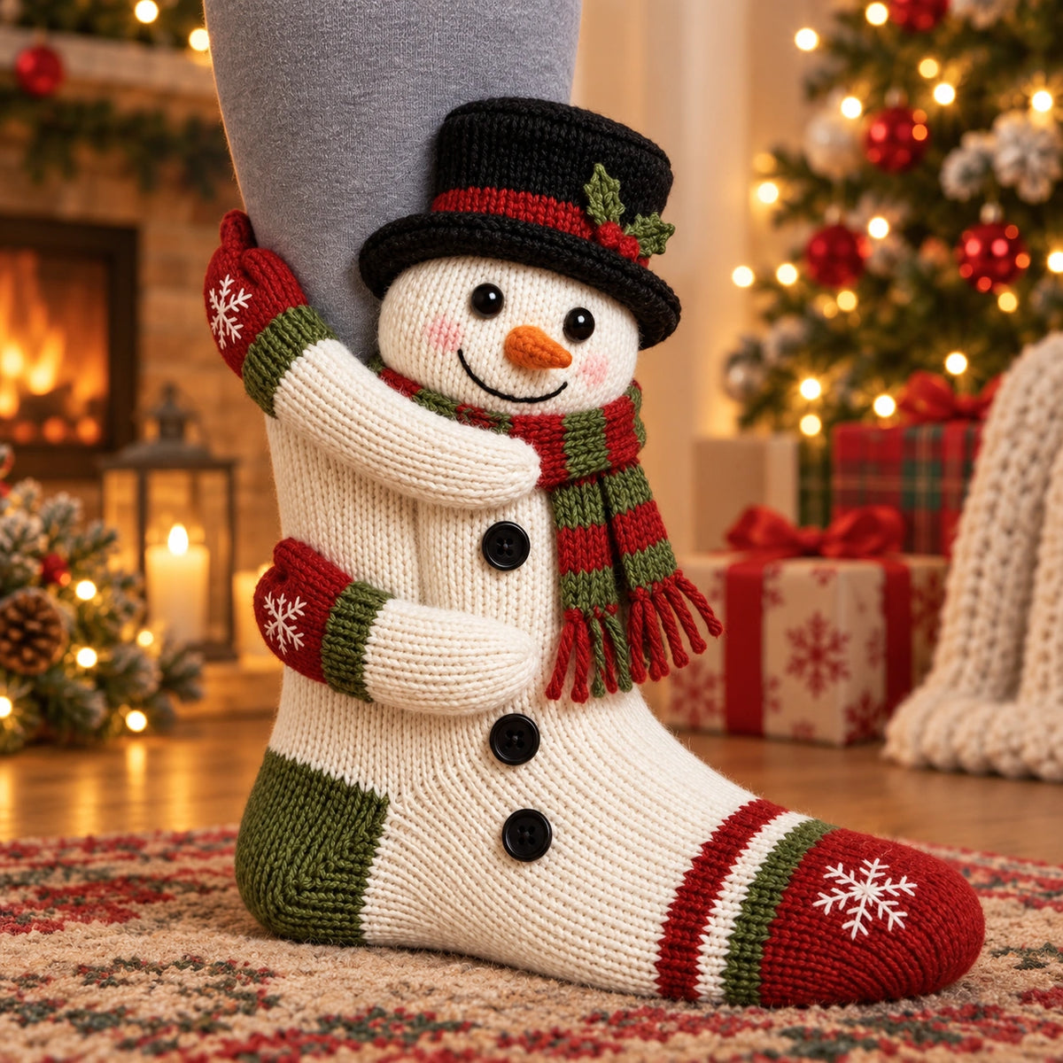 D Knit Character Socks – Cute Plush Animal & Christmas Cozy Socks