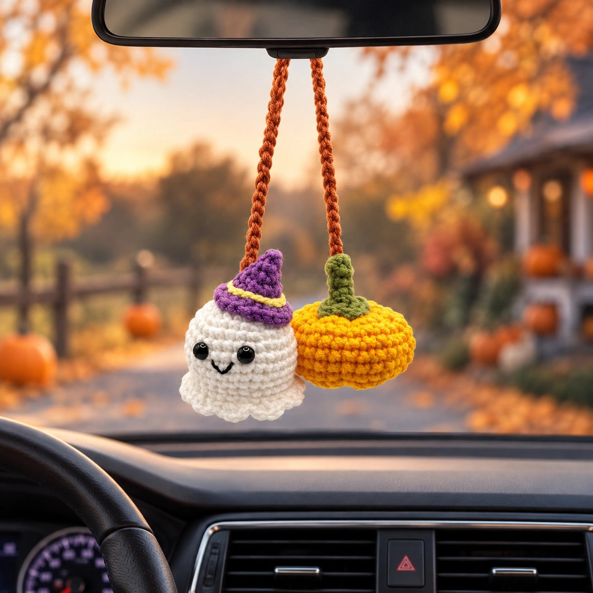 Handmade Crochet Halloween Car Hanging Ornament