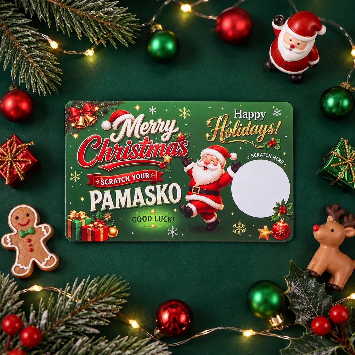 Christmas Scratch-Off Game Cards – Santa Holiday Party Prize Cards