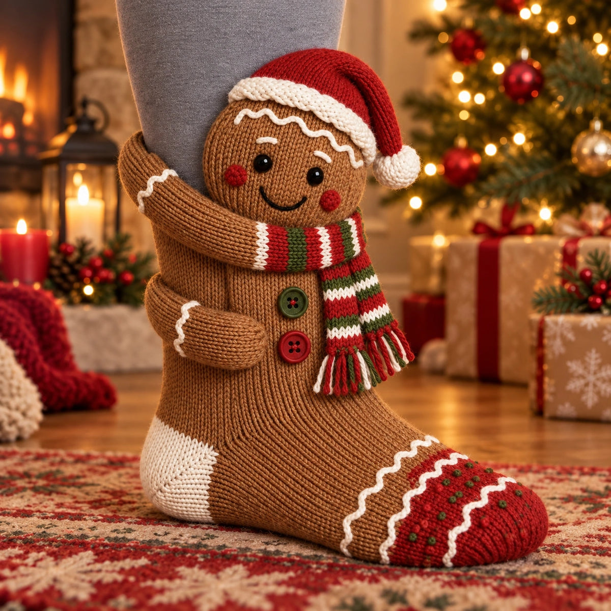 D Knit Character Socks – Cute Plush Animal & Christmas Cozy Socks