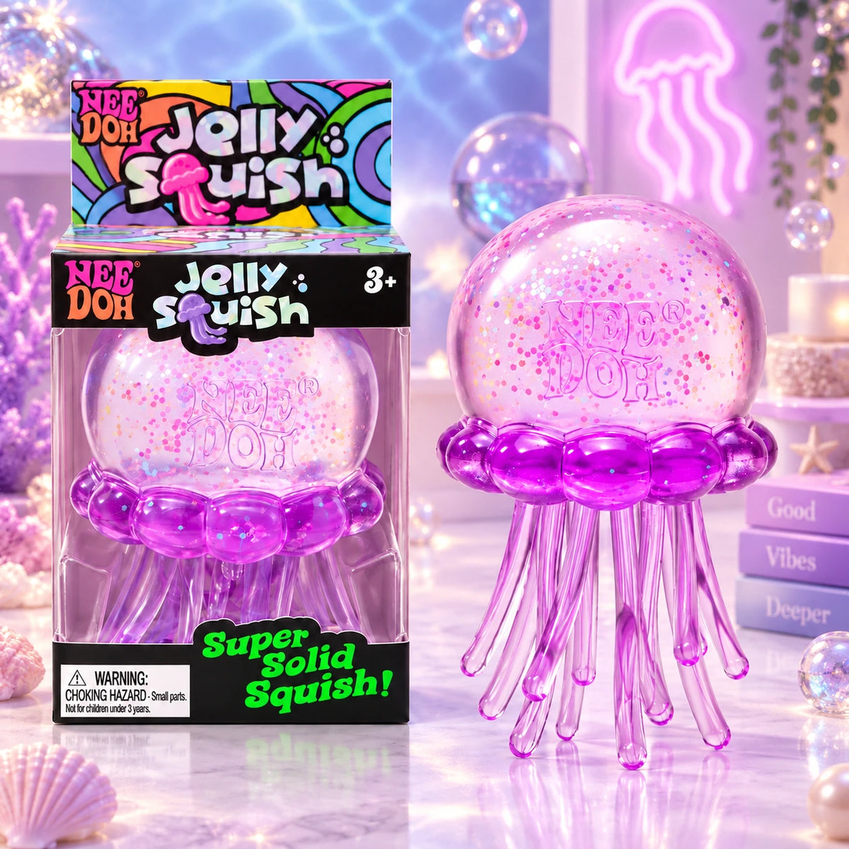 NeeDoh Nice Cube & Jelly Squish Slow-Rise Stress Relief Toy