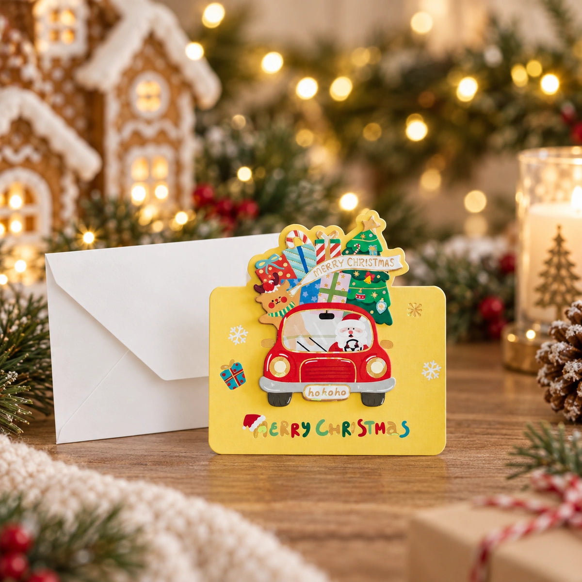 3D Foil Christmas Greeting Cards – Cute Holiday Cards with Festive Designs
