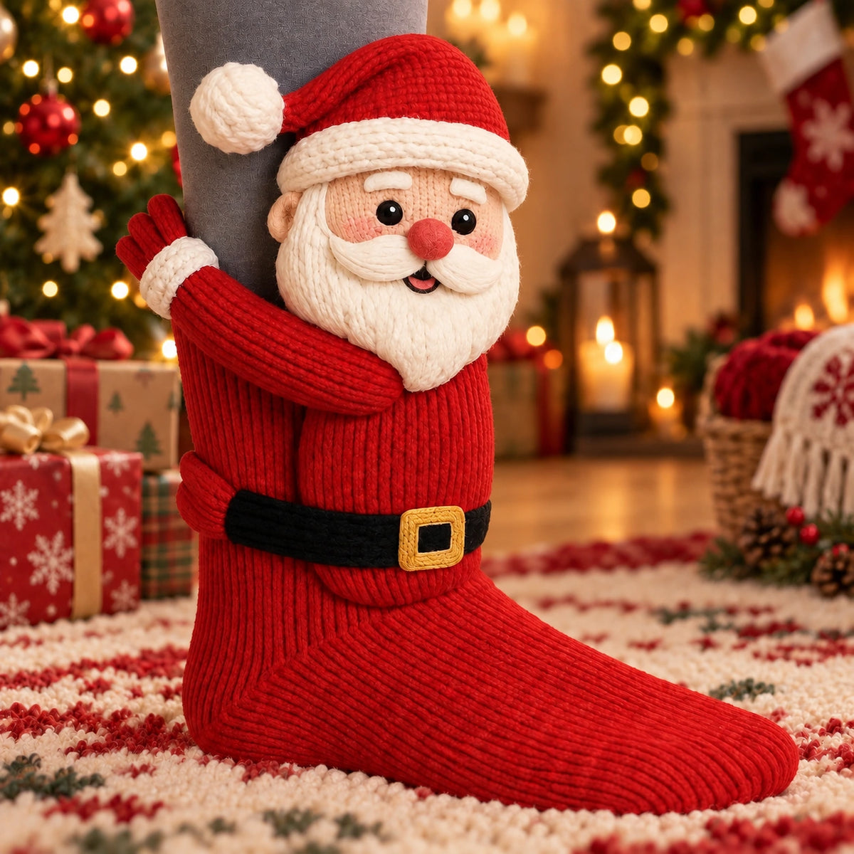 D Knit Character Socks – Cute Plush Animal & Christmas Cozy Socks