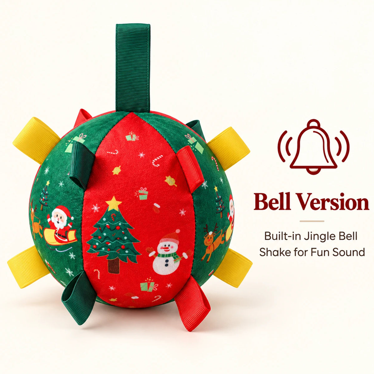 Christmas Plush Interactive Dog Toy Ball – Festive Holiday Edition