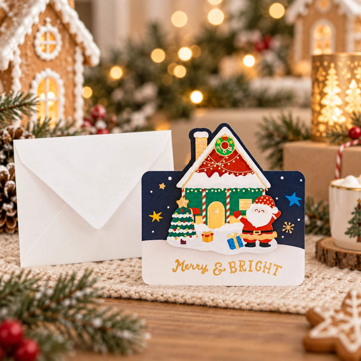 3D Foil Christmas Greeting Cards – Cute Holiday Cards with Festive Designs