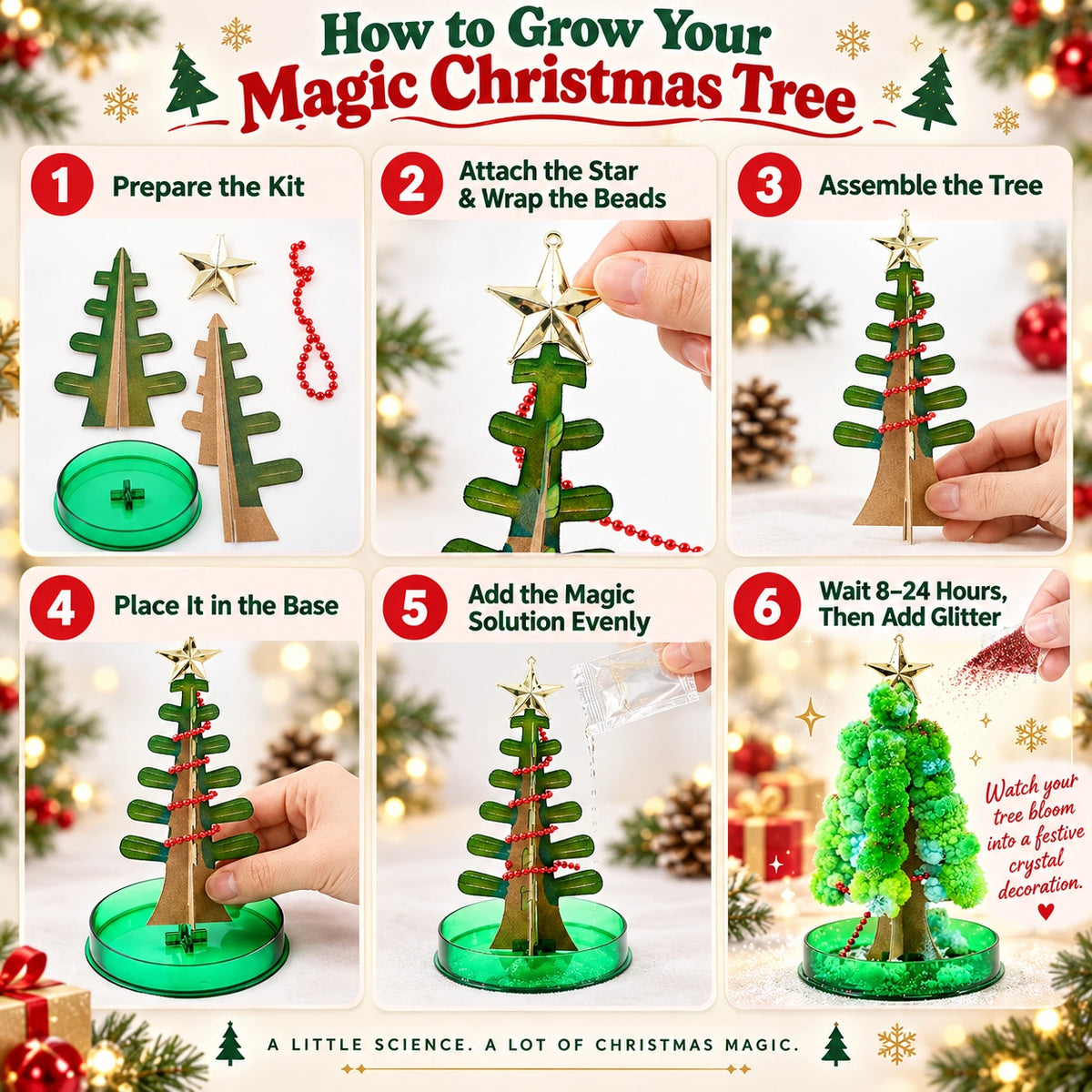 Magic Growing Christmas Tree Kit – DIY Crystal Growing Holiday Decoration