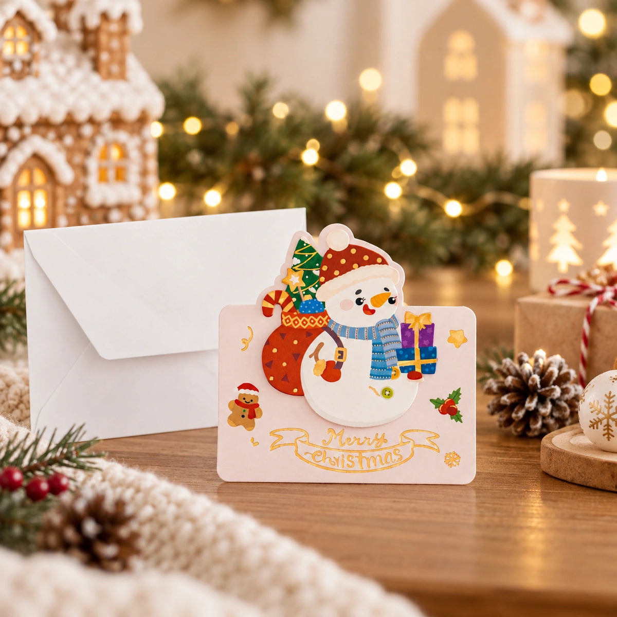 3D Foil Christmas Greeting Cards – Cute Holiday Cards with Festive Designs