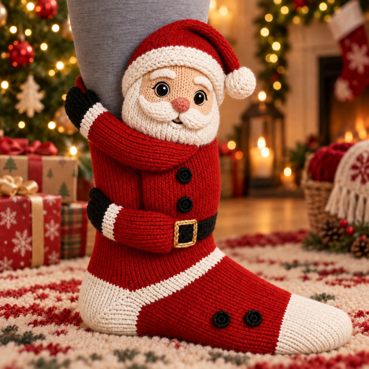 D Knit Character Socks – Cute Plush Animal & Christmas Cozy Socks