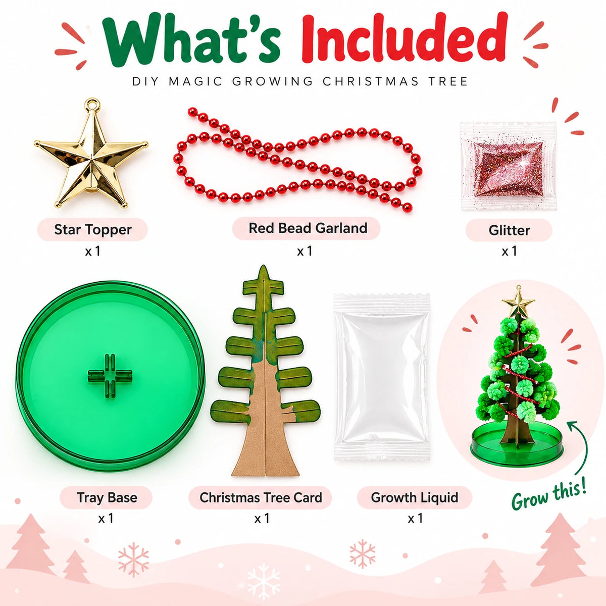 Magic Growing Christmas Tree Kit – DIY Crystal Growing Holiday Decoration