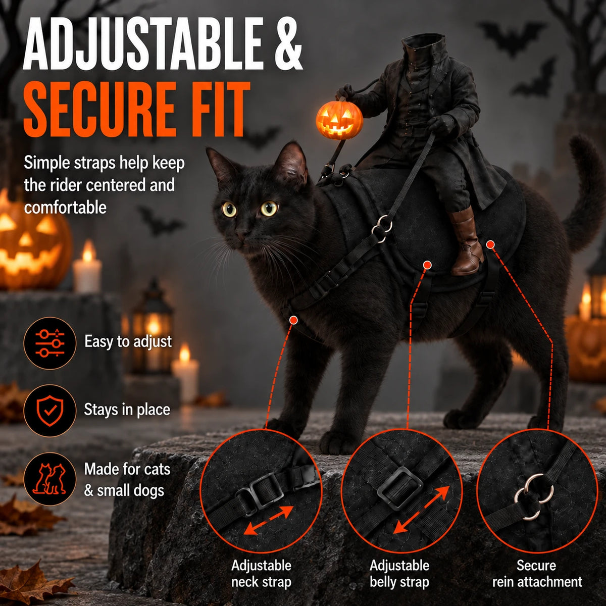 Halloween Headless Horseman Cat Costume