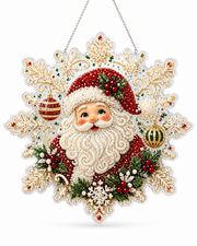 DIY Christmas Diamond Painting & Pearl Beaded Hanging Ornament