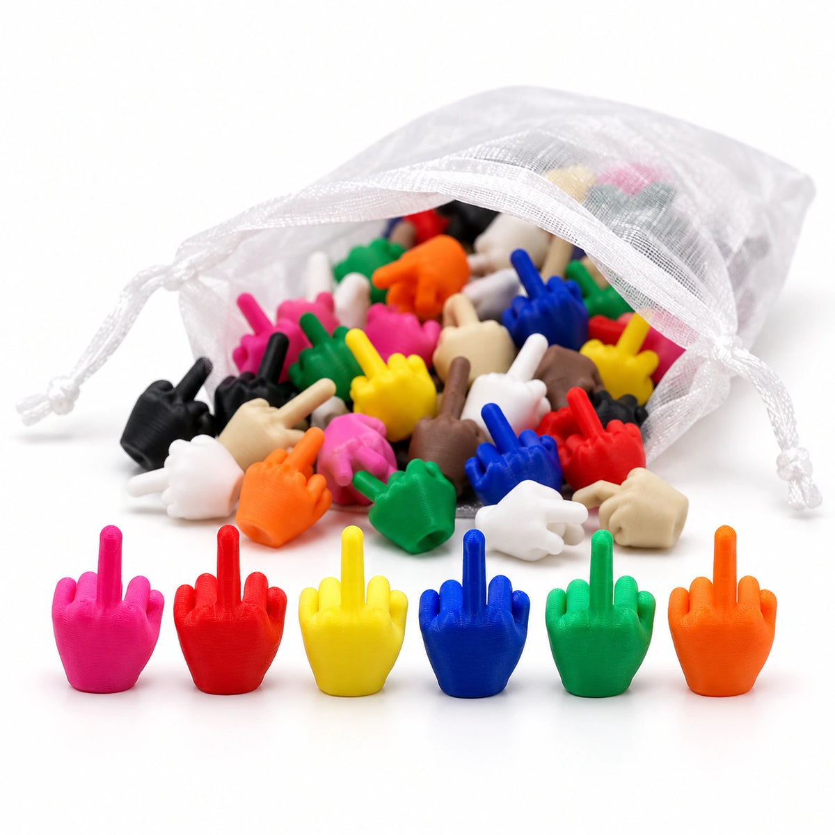3D Printed Middle Finger Charm – Funny Mini Desk Toy & Gag Gift
