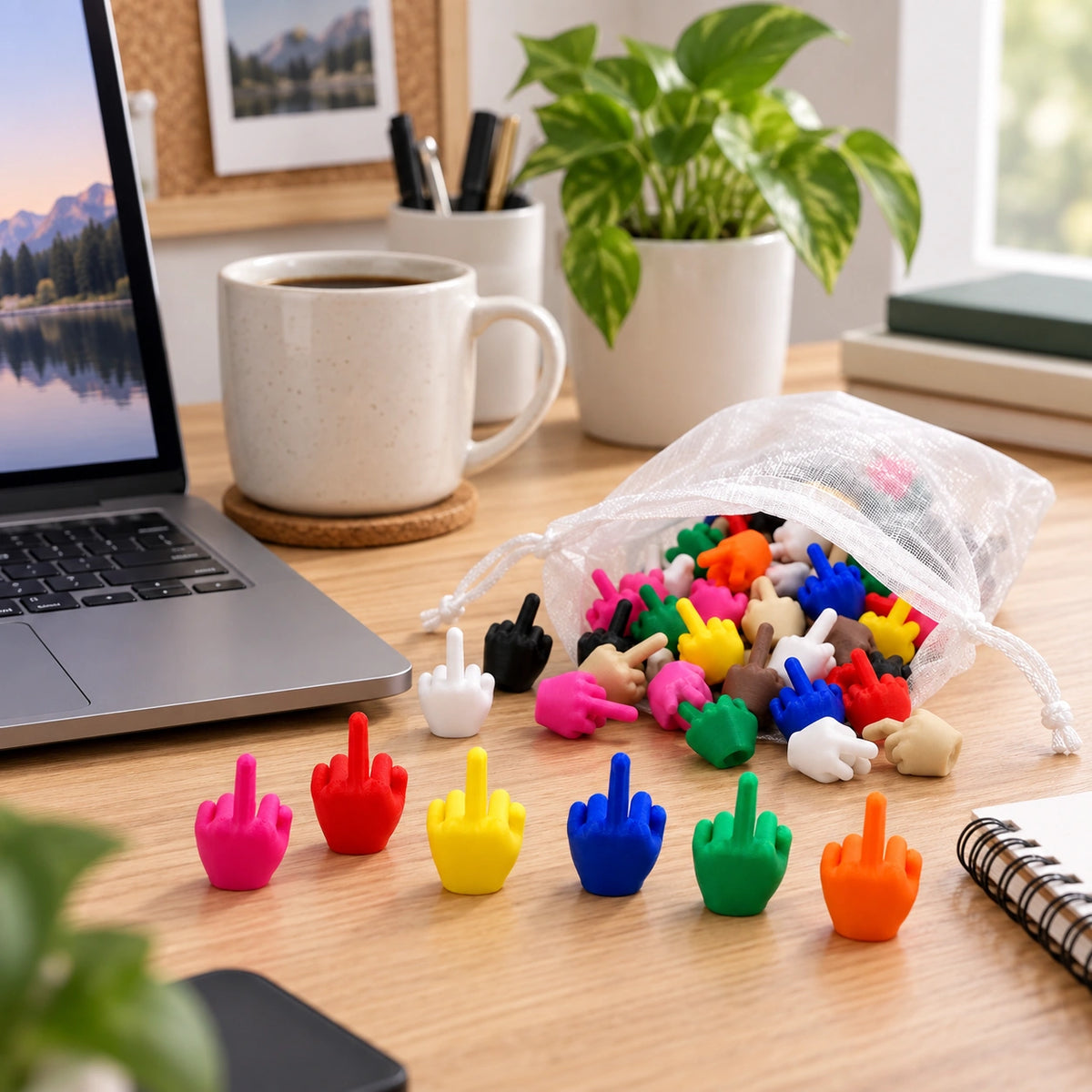 3D Printed Middle Finger Charm – Funny Mini Desk Toy & Gag Gift