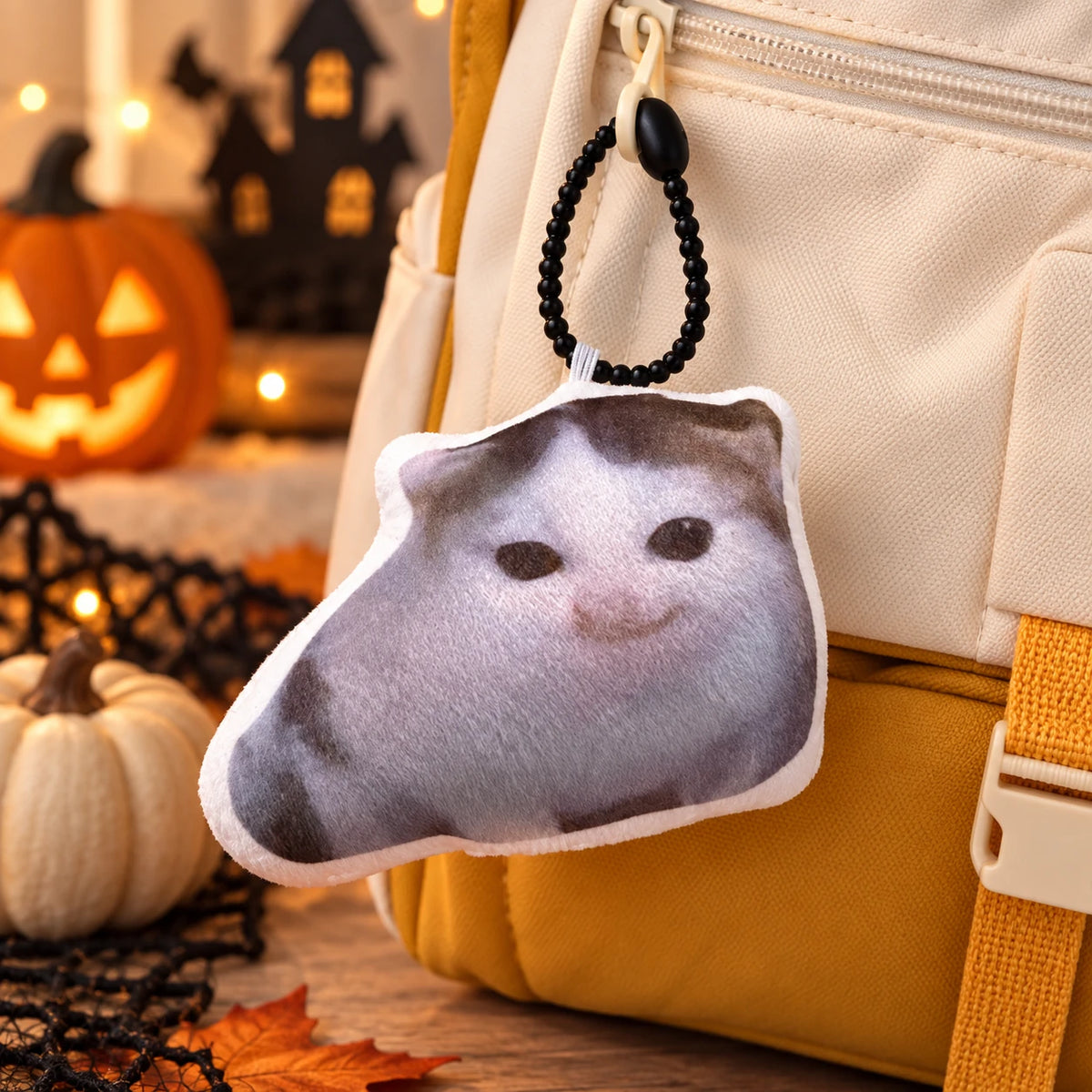 Funny Cat Voice Keychain – Cute Plush Meme Cat Bag Charm