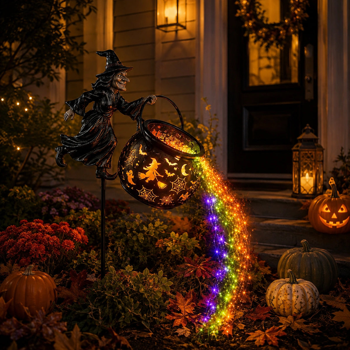 Halloween Witch Cauldron Garden Light