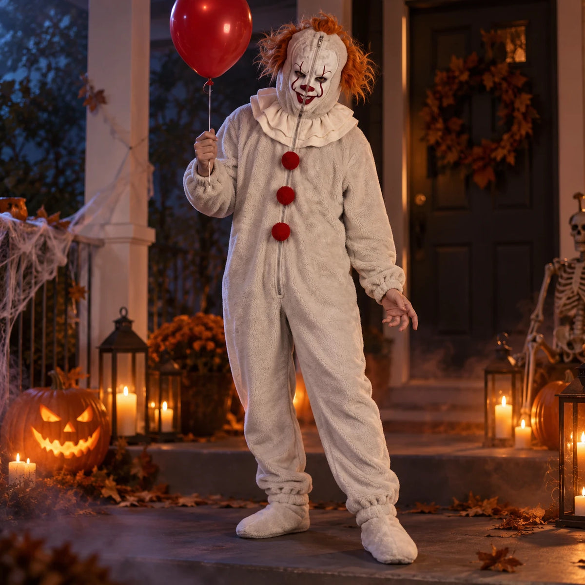 Halloween Horror Killer Jumpsuit Costume – Scary Cosplay Pajama Outfit