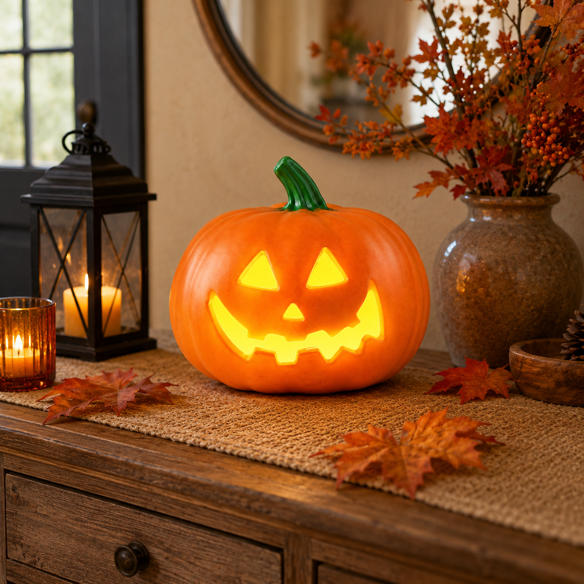 Light-Up Halloween Jack-O’-Lantern Pumpkin