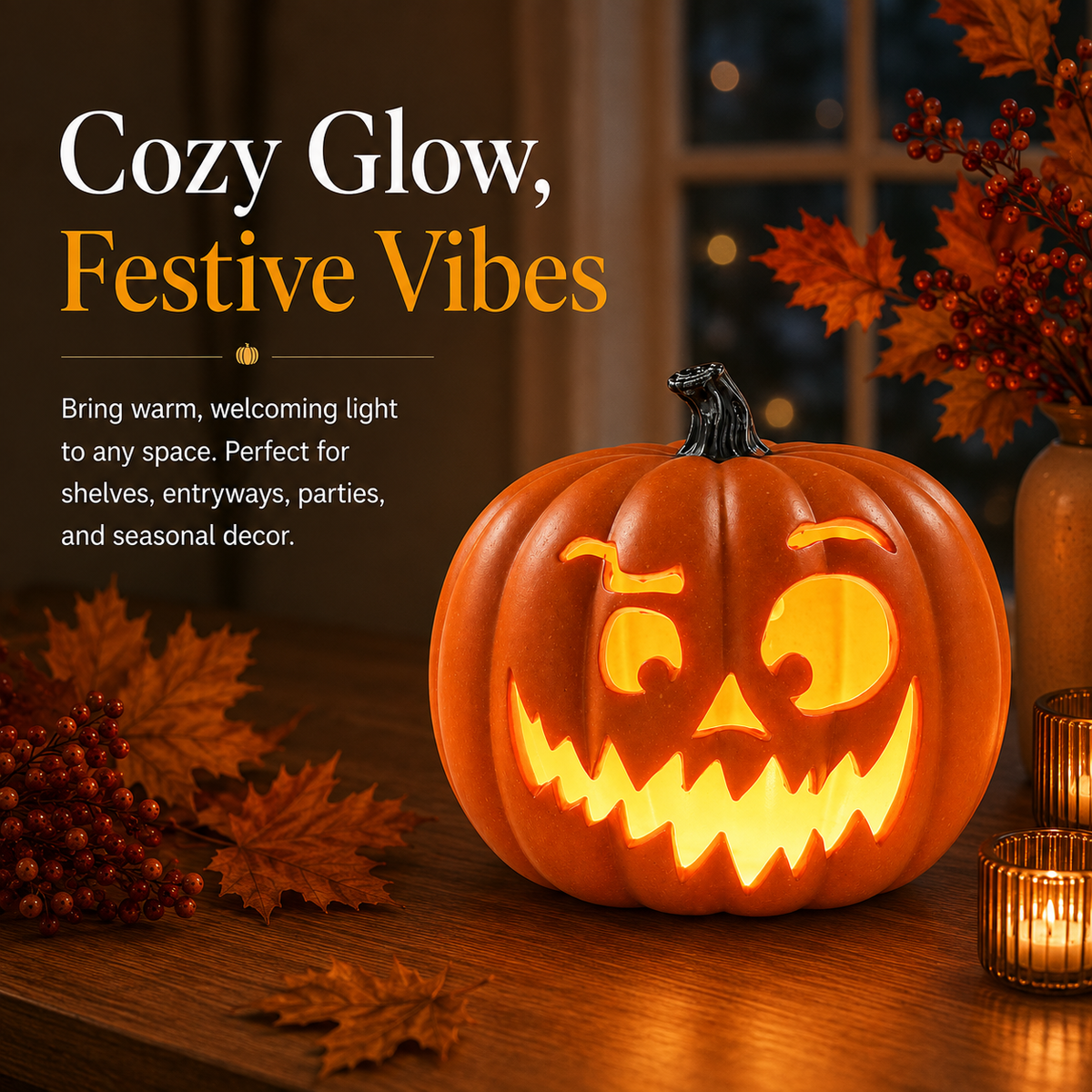 LED Pumpkin Lantern – Cozy Halloween Glow