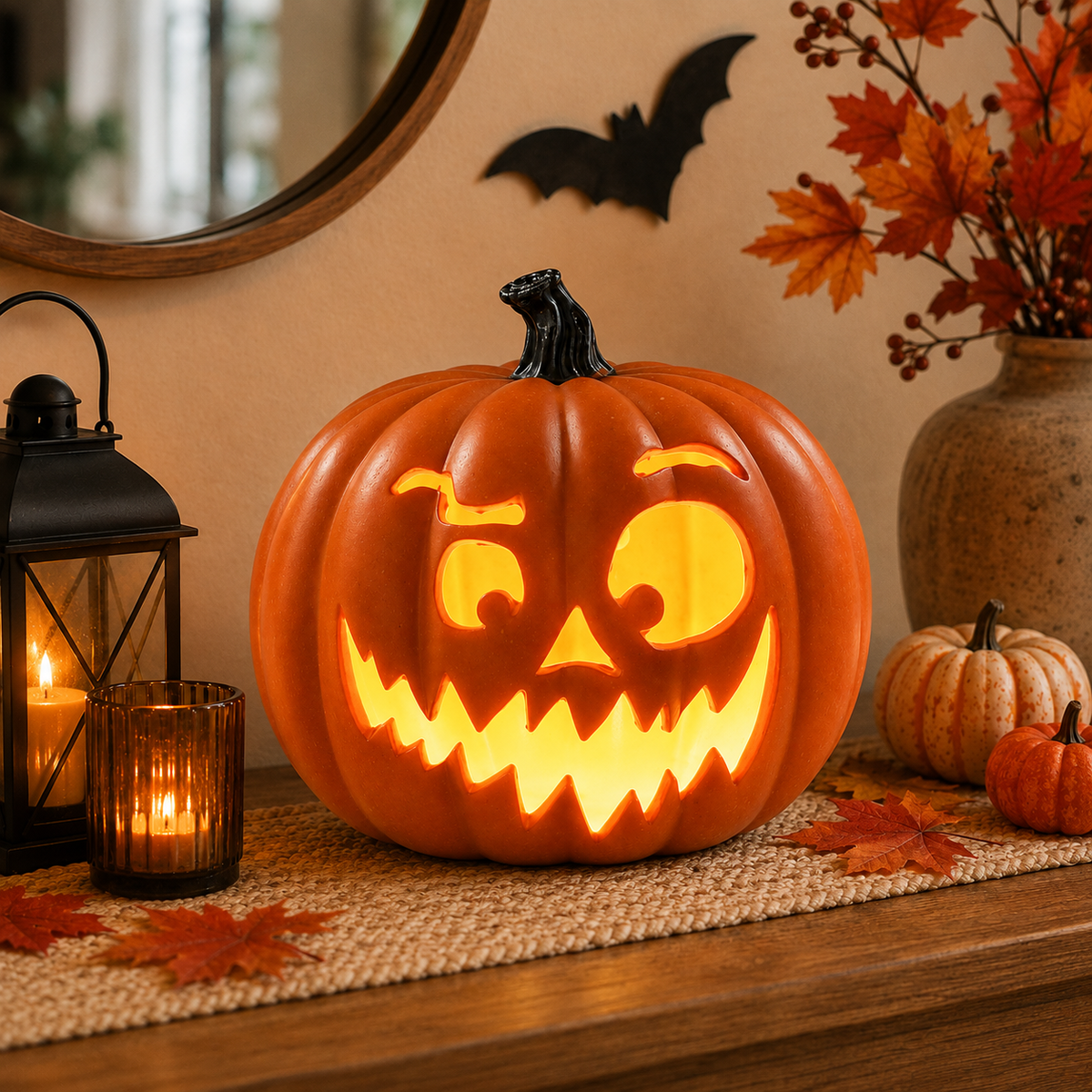 LED Pumpkin Lantern – Cozy Halloween Glow