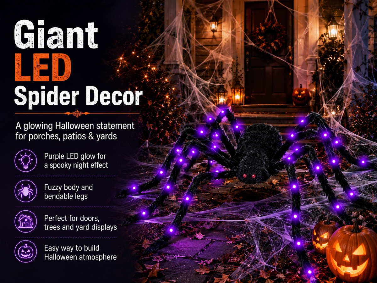 Giant LED Halloween Spider Decor