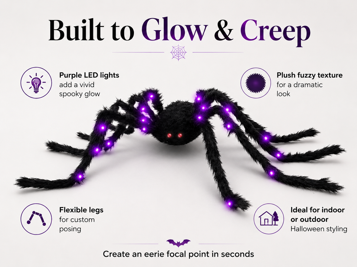 Giant LED Halloween Spider Decor