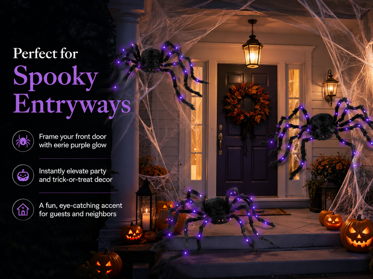 Giant LED Halloween Spider Decor