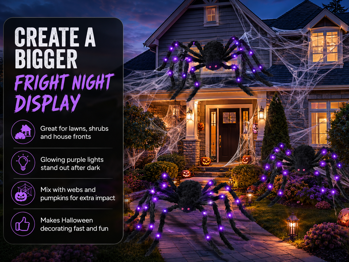 Giant LED Halloween Spider Decor