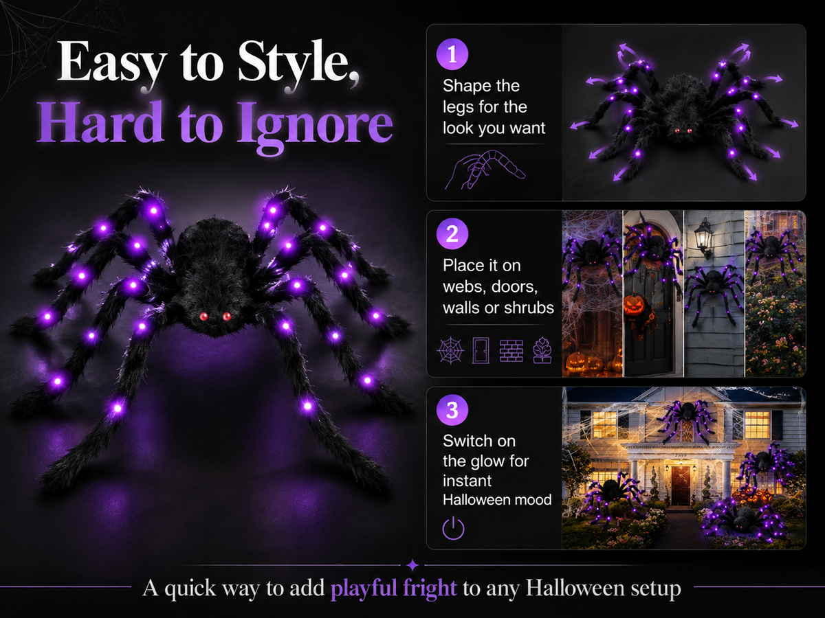 Giant LED Halloween Spider Decor