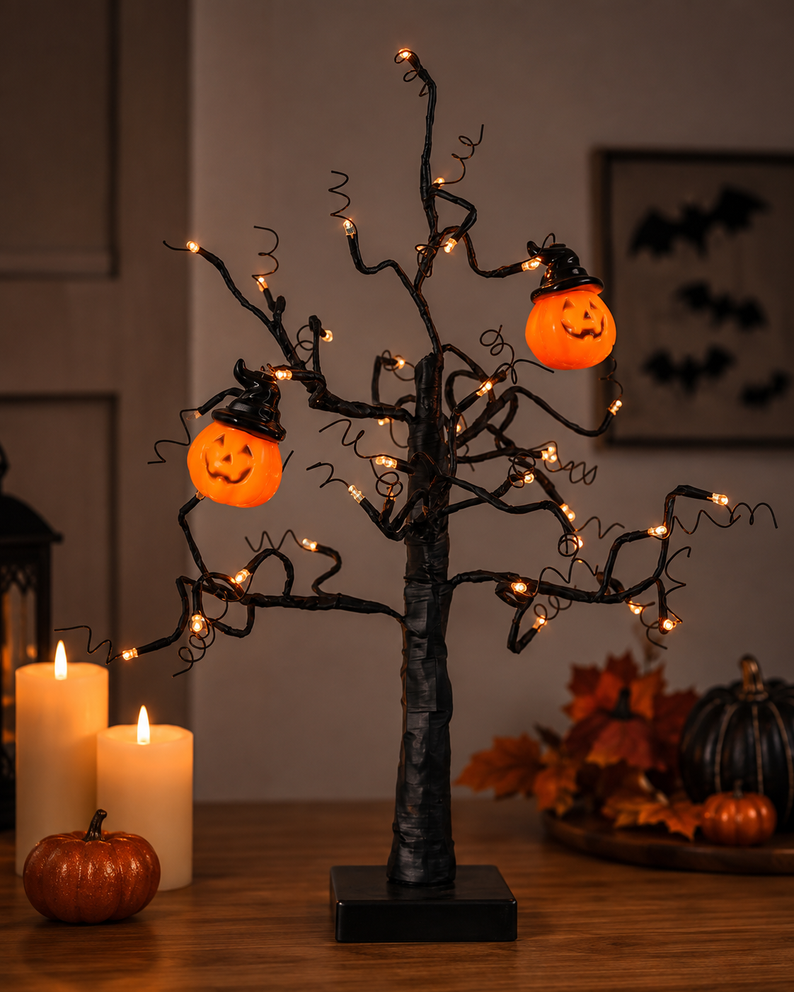 Halloween Light-Up Pumpkin Tree Decoration
