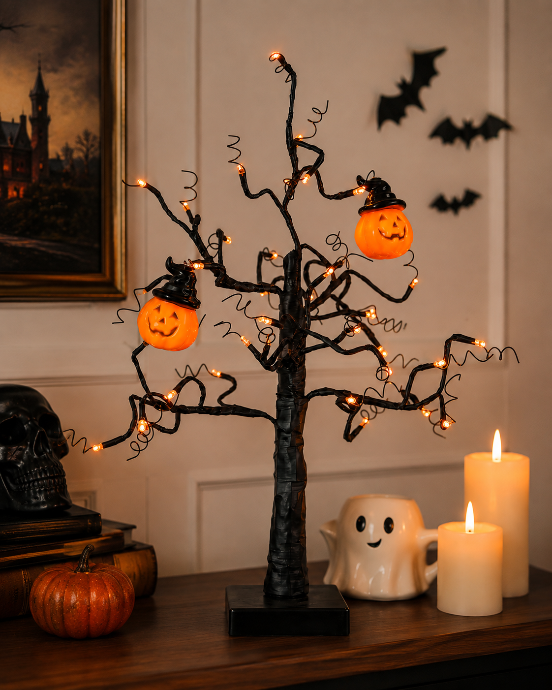 Halloween Light-Up Pumpkin Tree Decoration