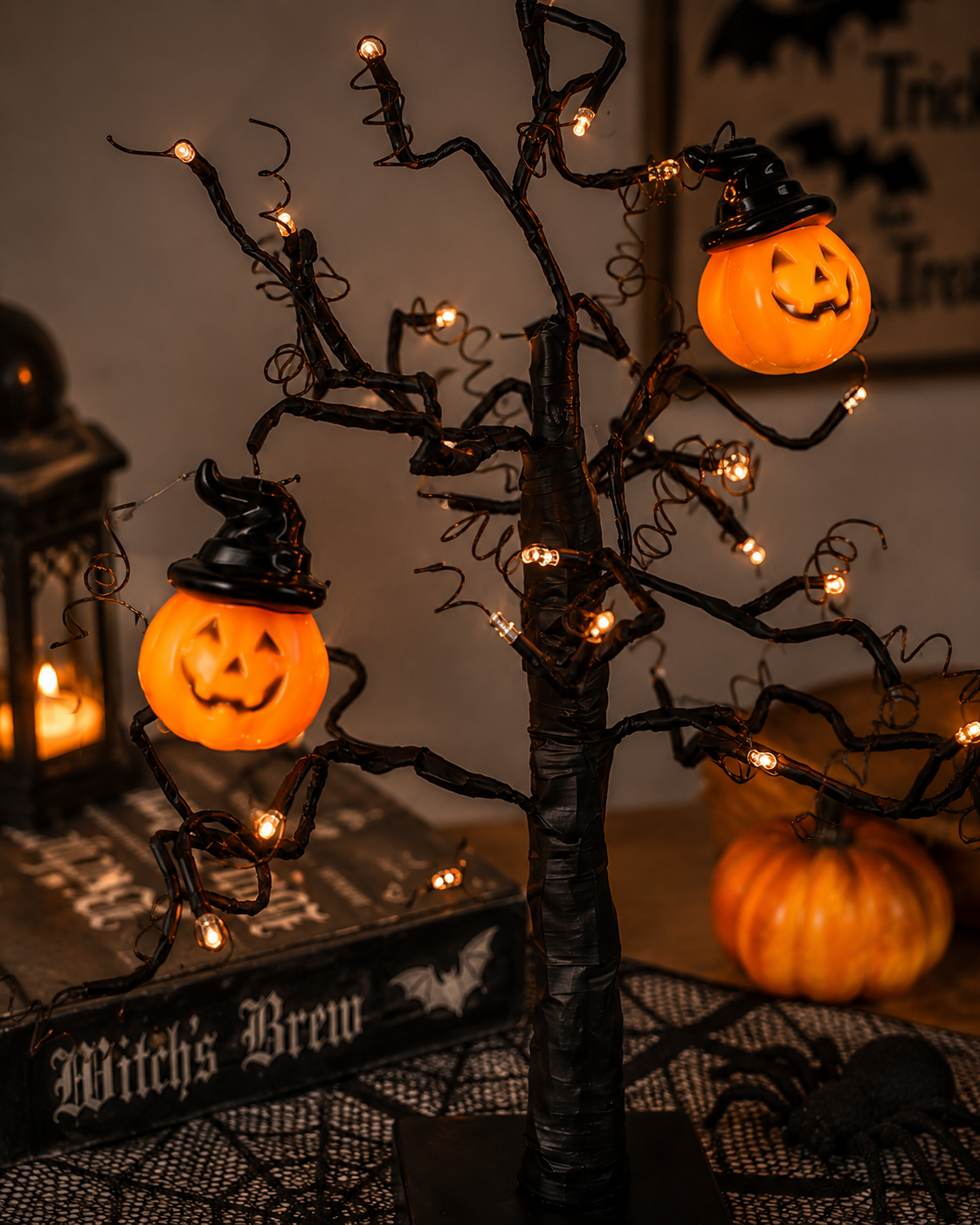 Halloween Light-Up Pumpkin Tree Decoration