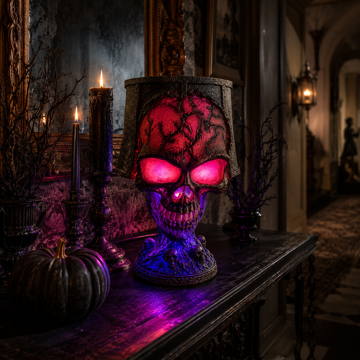 Halloween Glowing Skull Table Lamp
