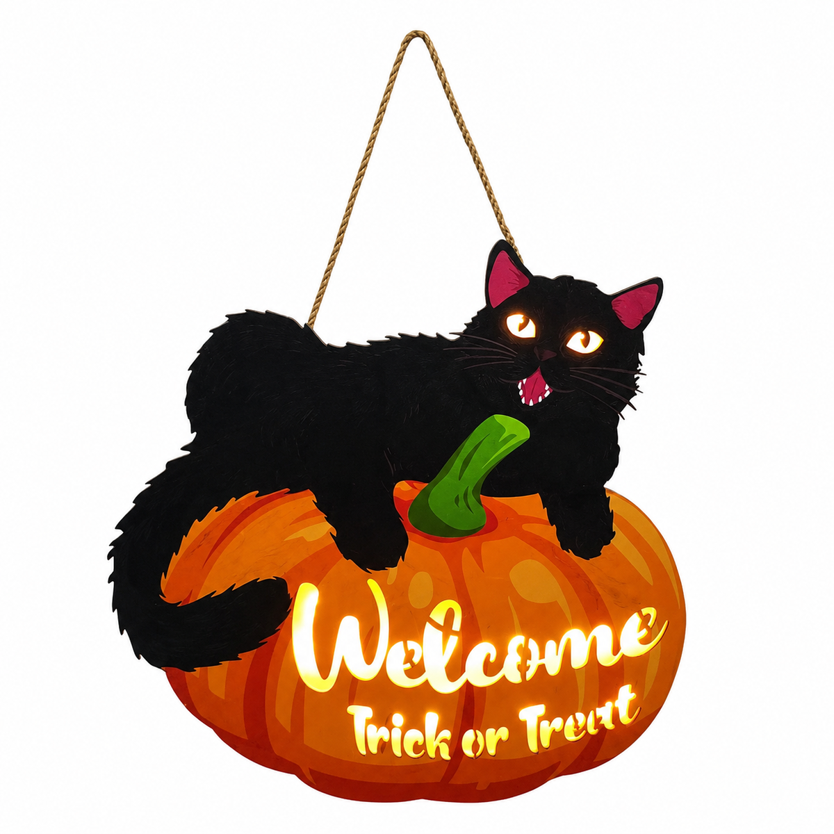 LED Halloween Wooden Hanging Sign