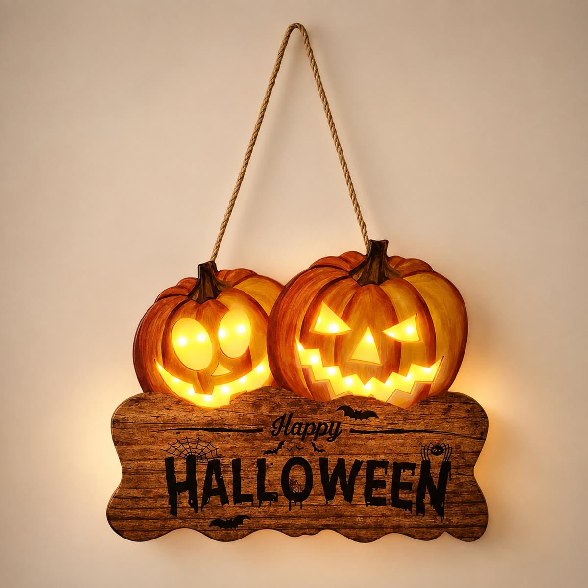 LED Halloween Wooden Hanging Sign