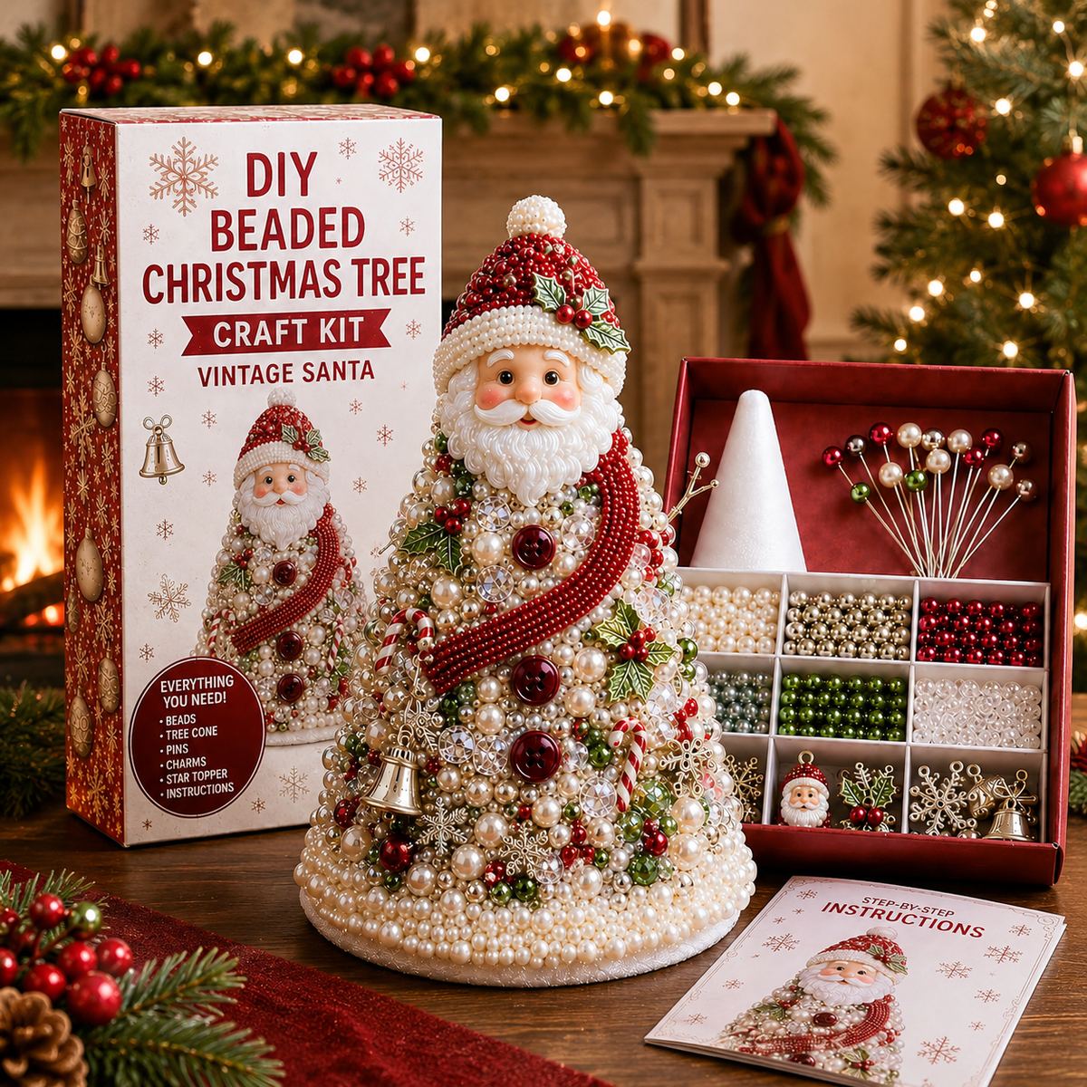 DIY Beaded Christmas Tree Craft Kit – Handmade Holiday Decoration