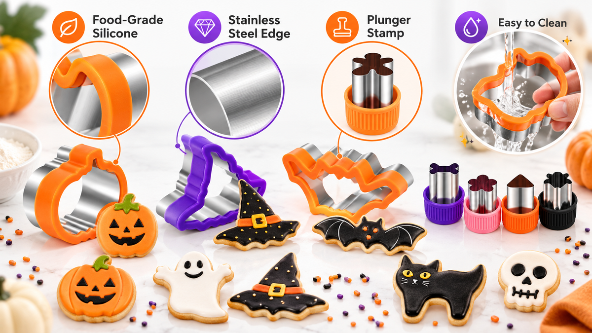 Halloween Cookie Cutter Set – Spooky Baking Shapes for Family Fun