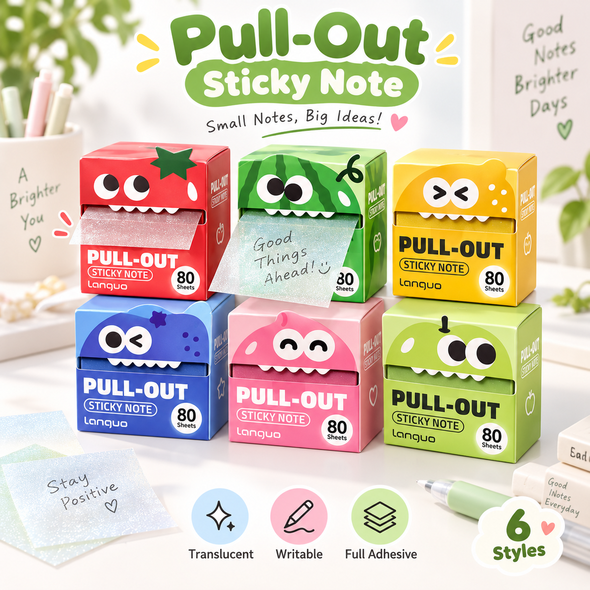 Pull-Out Transparent Sticky Notes