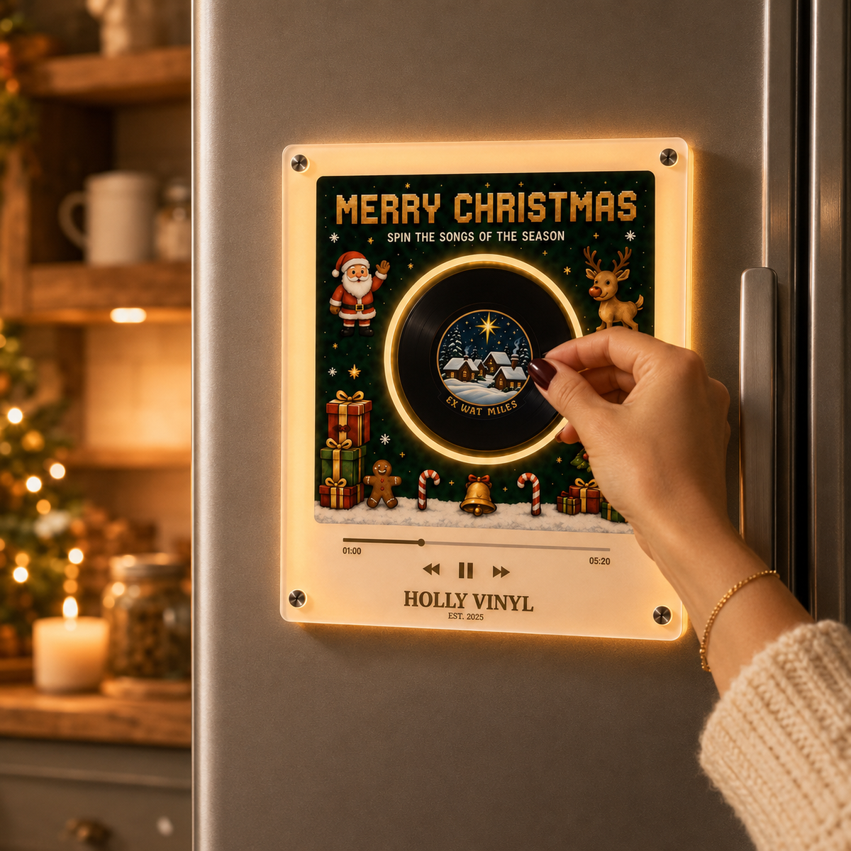 Christmas Rotating Music Refrigerator Magnet