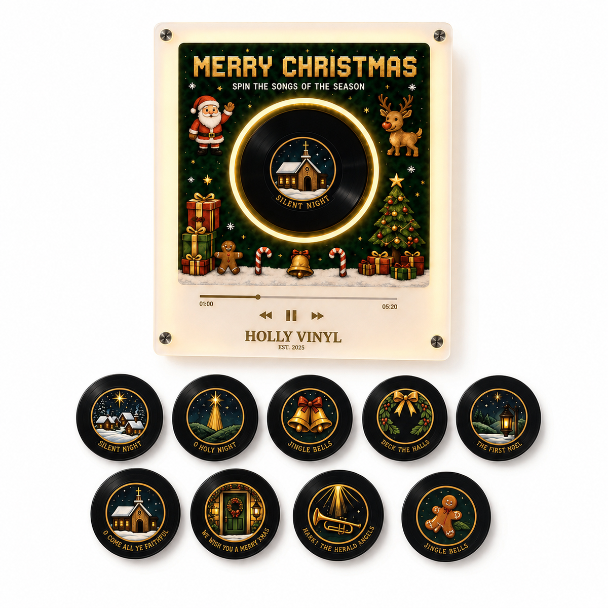 Christmas Rotating Music Refrigerator Magnet