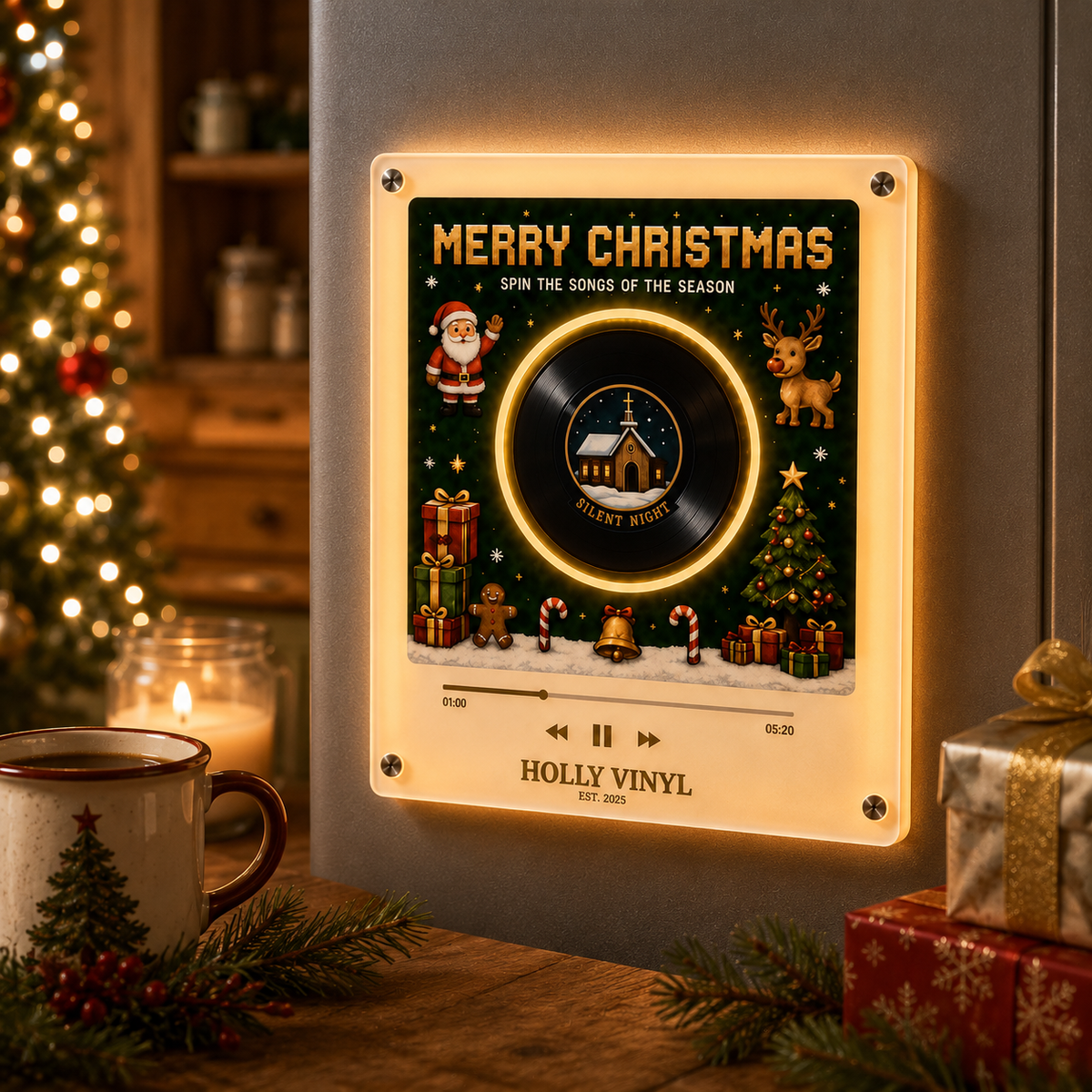 Christmas Rotating Music Refrigerator Magnet