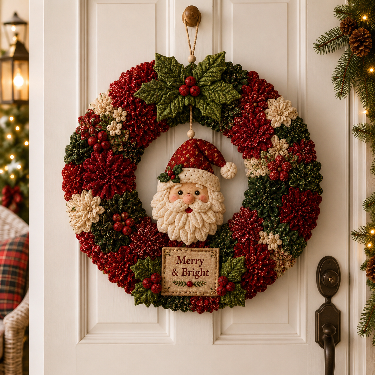 DIY Christmas Fabric Wreath Craft Kit – Handmade Holiday Door Decoration